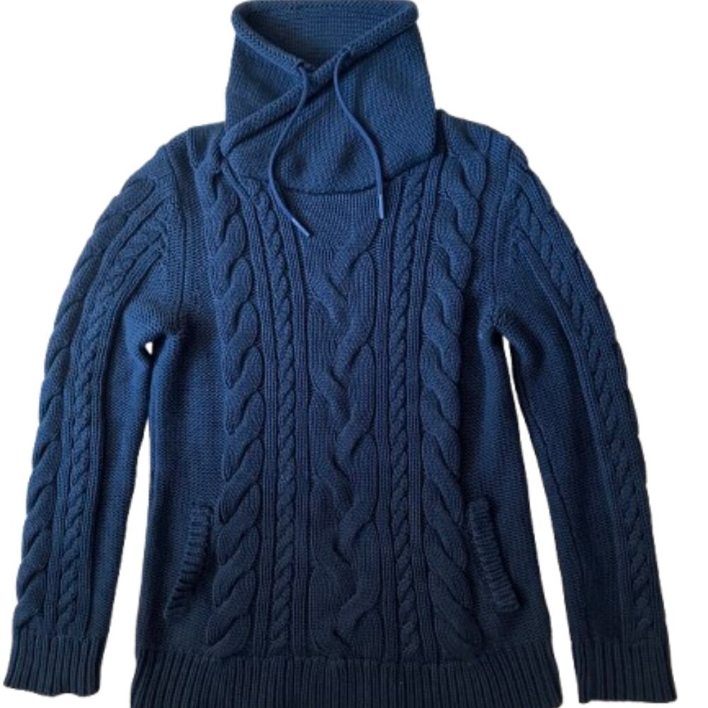 Women's Double L® Mixed-Cable Funnelneck Sweater Classic Navy Women's Size S